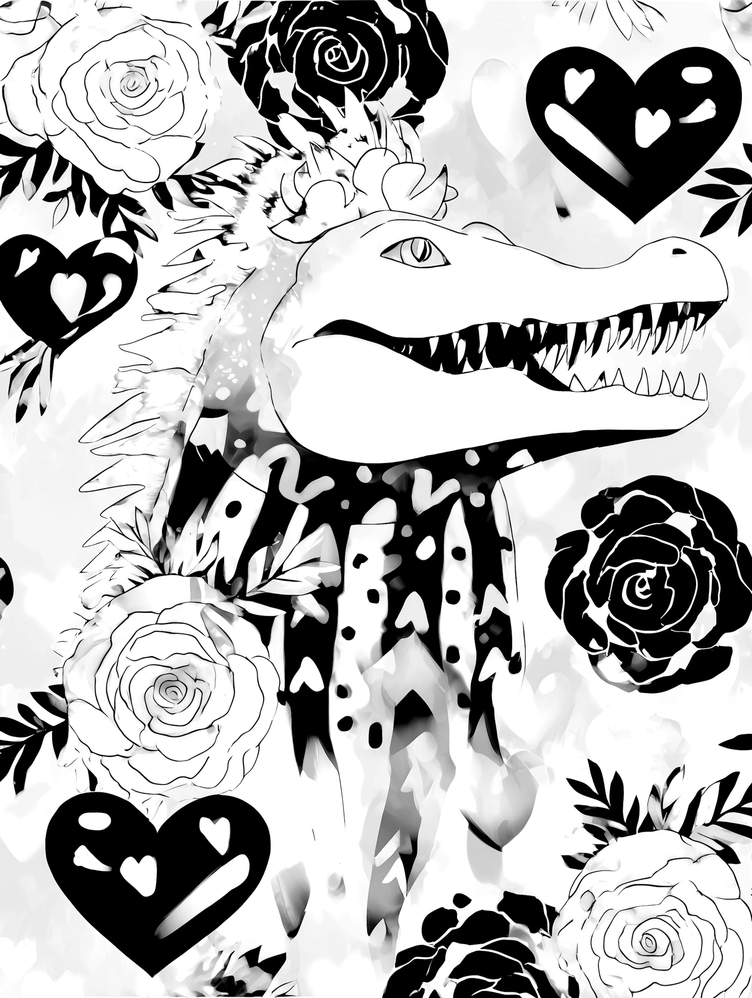 Free printable crocodile coloring pages for adults featuring vertical stripes crocodile